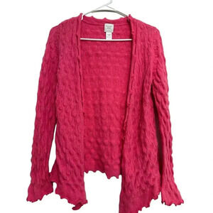 Garnett Hill women’s open front lambswool blend long sleeve cardigan. Size small